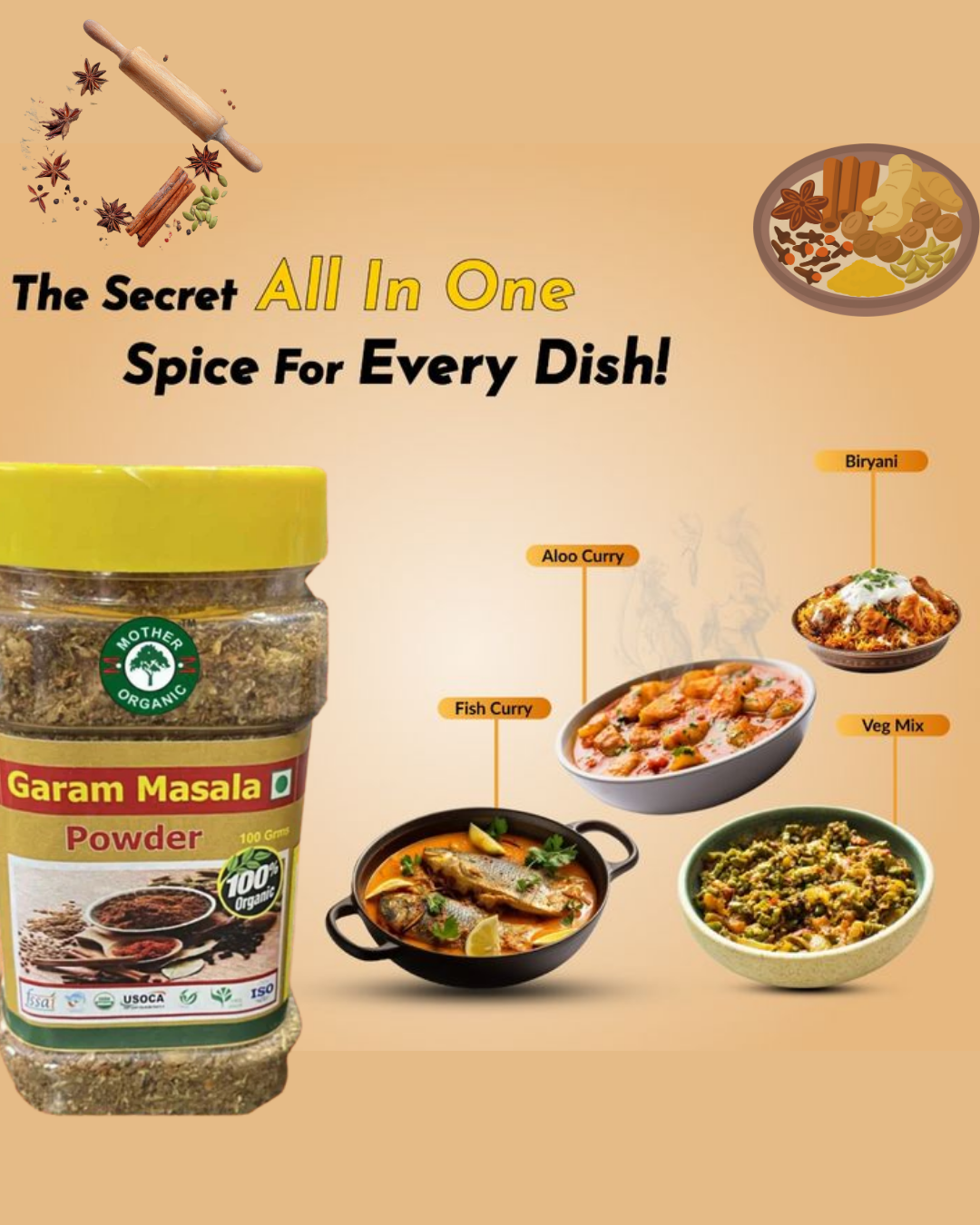 Garam Masala Powder Bottle